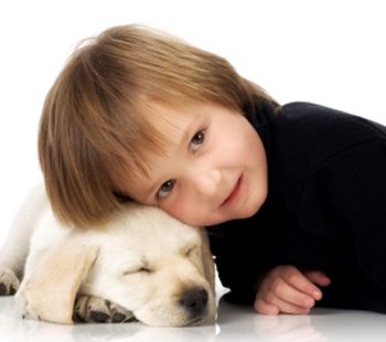 Boy with puppy